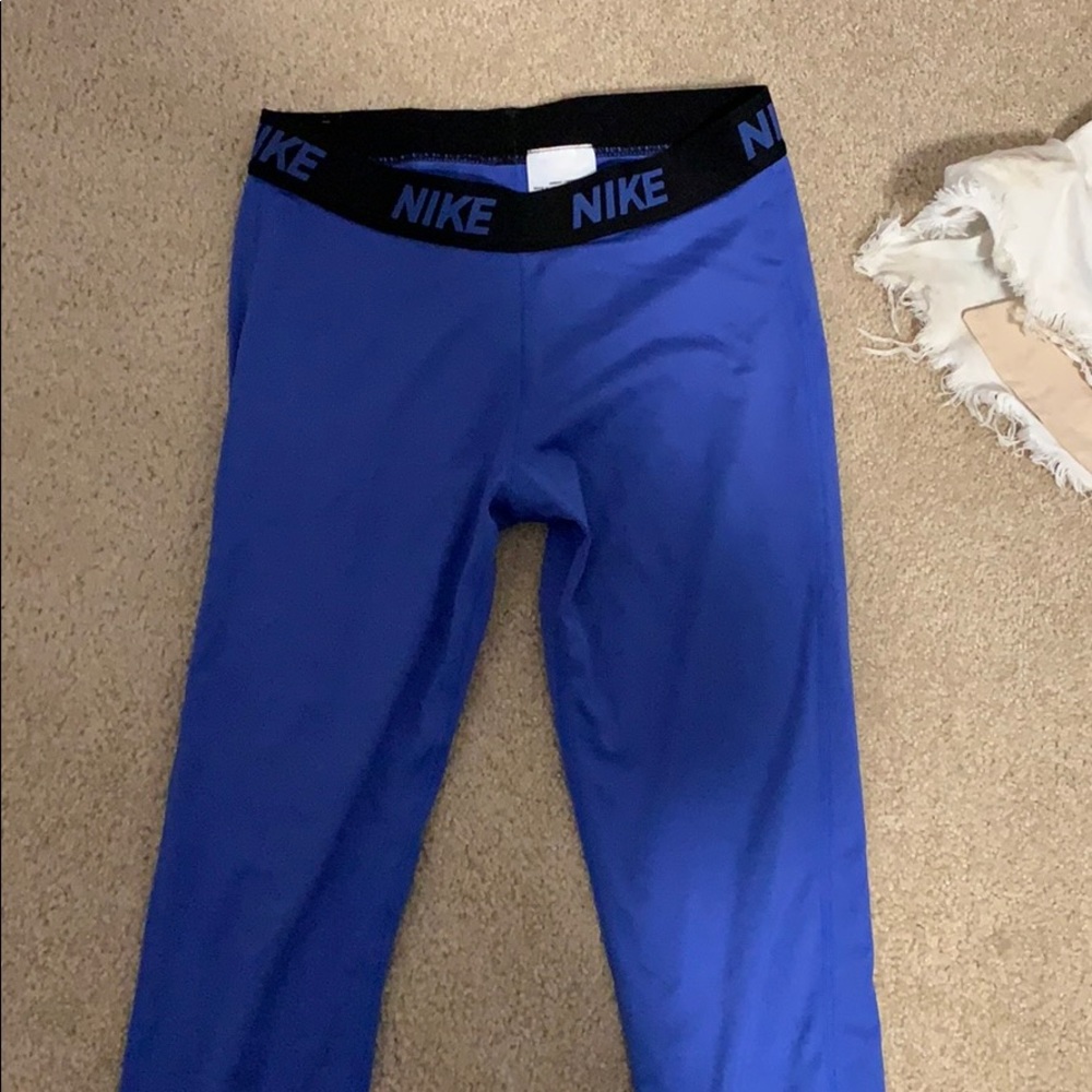 Blue nike running pants